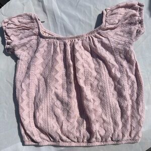 Express Light Pink Textured Blouse